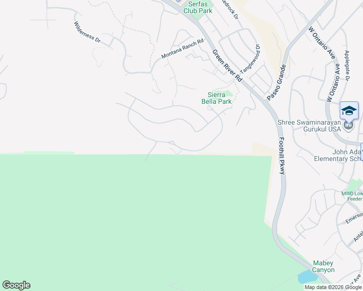 map of restaurants, bars, coffee shops, grocery stores, and more near Sierra Bella Drive in Corona