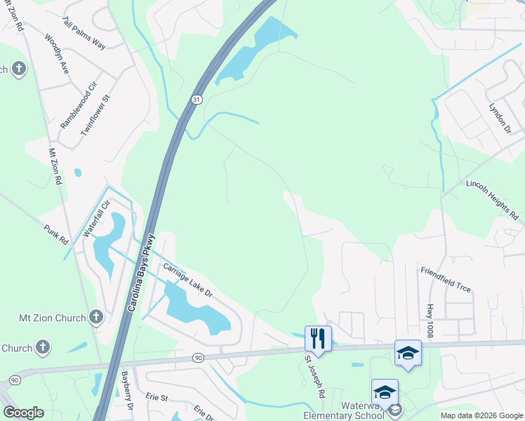 map of restaurants, bars, coffee shops, grocery stores, and more near 395 Flowering Branch Ave in Little River