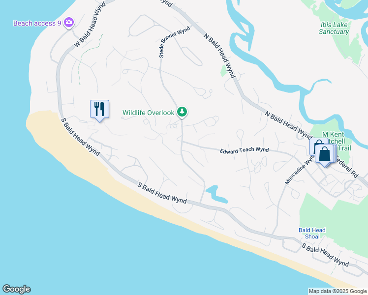 map of restaurants, bars, coffee shops, grocery stores, and more near 5 Red Cedar Trail in Southport