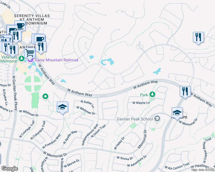 map of restaurants, bars, coffee shops, grocery stores, and more near 41419 North Fairgreen Way in New River