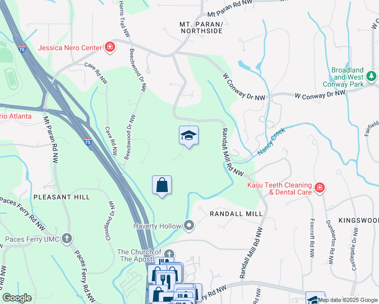 map of restaurants, bars, coffee shops, grocery stores, and more near in Sandy Springs