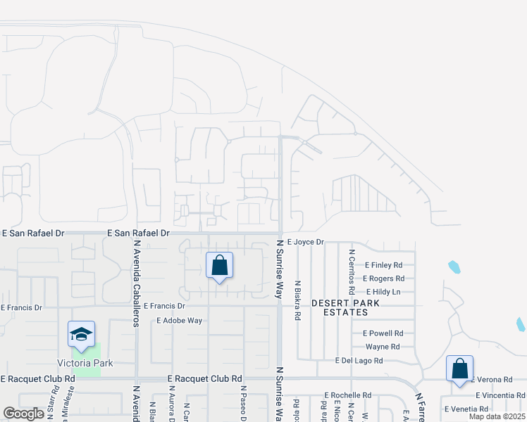 map of restaurants, bars, coffee shops, grocery stores, and more near 3272 North Mica Drive in Palm Springs