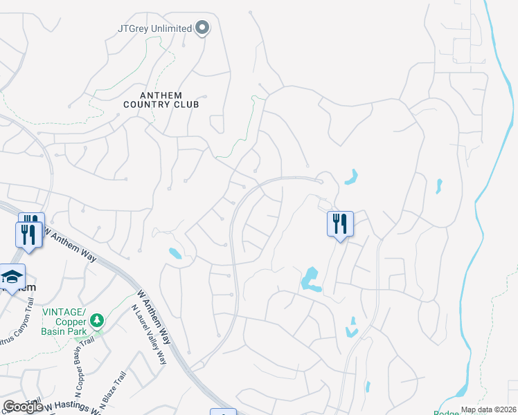 map of restaurants, bars, coffee shops, grocery stores, and more near 41437 North Bent Creek Way in New River