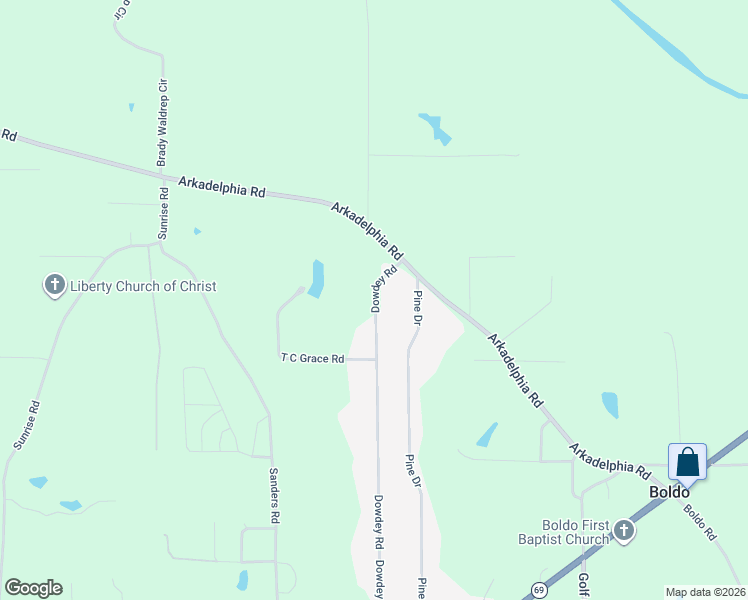 map of restaurants, bars, coffee shops, grocery stores, and more near 948-1058 Dowdey Road in Jasper