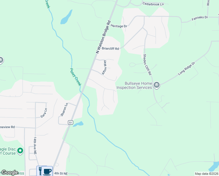 map of restaurants, bars, coffee shops, grocery stores, and more near 2298 Charter Road in Jasper