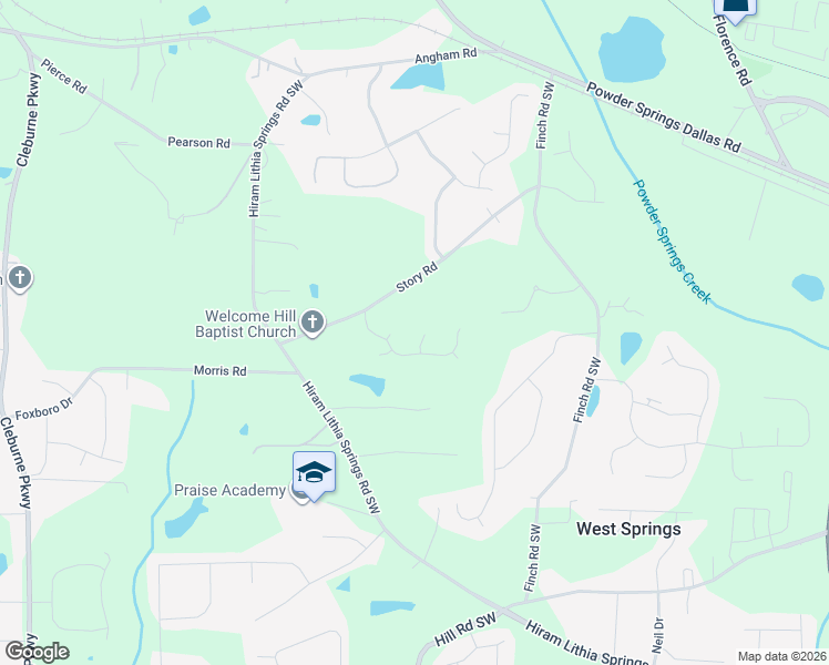 map of restaurants, bars, coffee shops, grocery stores, and more near 3852 Riding Woods Court in Hiram