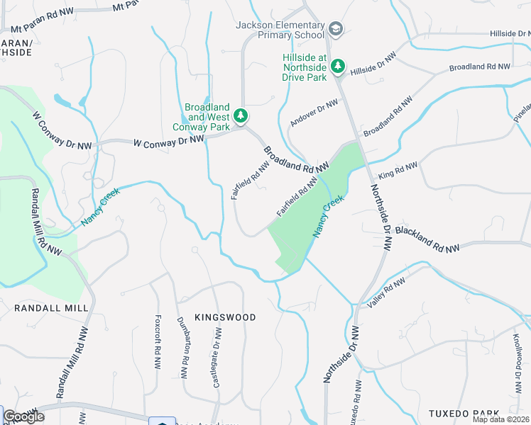 map of restaurants, bars, coffee shops, grocery stores, and more near 655 Fairfield Road Northwest in Atlanta