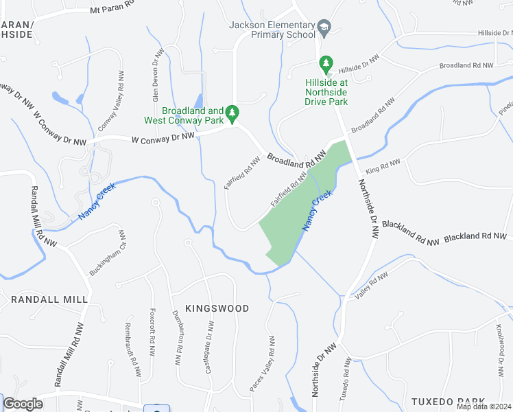 map of restaurants, bars, coffee shops, grocery stores, and more near 655 Fairfield Road Northwest in Atlanta