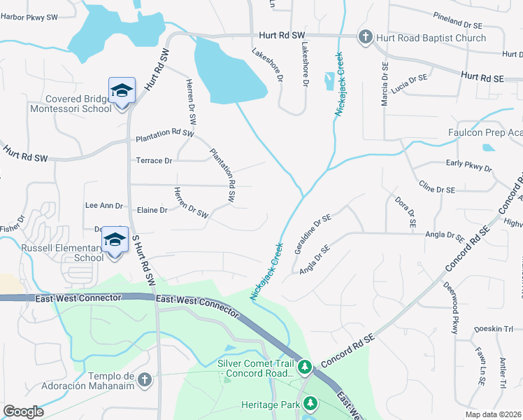 map of restaurants, bars, coffee shops, grocery stores, and more near 3887 Herren Drive Southwest in Smyrna