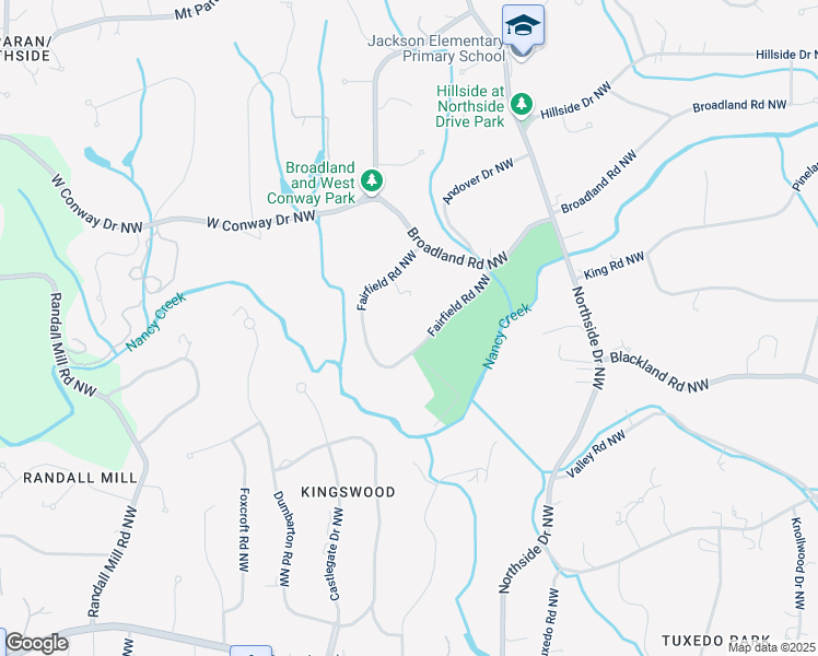 map of restaurants, bars, coffee shops, grocery stores, and more near 655 Fairfield Road Northwest in Atlanta