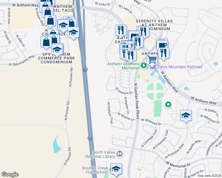 map of restaurants, bars, coffee shops, grocery stores, and more near 3734 West Turtle Hill Drive in New River