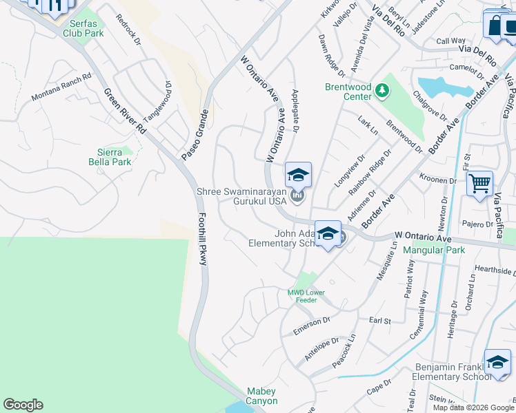 map of restaurants, bars, coffee shops, grocery stores, and more near 1977 Sage Avenue in Corona