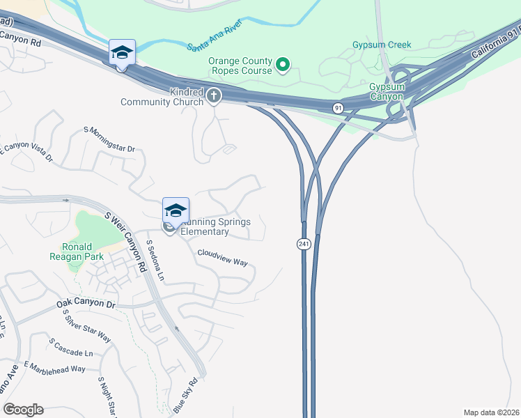 map of restaurants, bars, coffee shops, grocery stores, and more near 910 Canyon Heights Drive in Anaheim