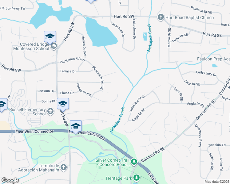 map of restaurants, bars, coffee shops, grocery stores, and more near 3887 Herren Drive Southwest in Smyrna