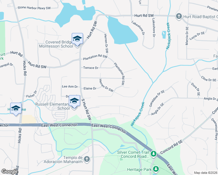map of restaurants, bars, coffee shops, grocery stores, and more near 3811 Herren Drive Southwest in Smyrna