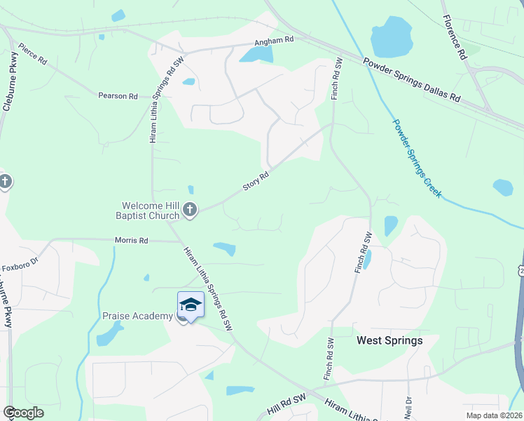 map of restaurants, bars, coffee shops, grocery stores, and more near 3852 Riding Woods Court in Hiram