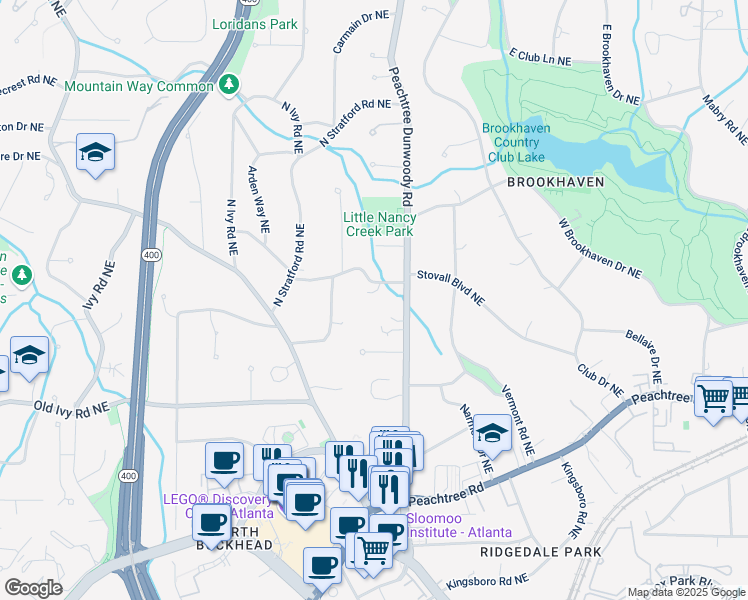 map of restaurants, bars, coffee shops, grocery stores, and more near 857 Stovall Place Northeast in Atlanta