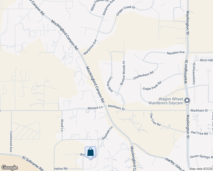 map of restaurants, bars, coffee shops, grocery stores, and more near 17747 Corrinne Way in Riverside
