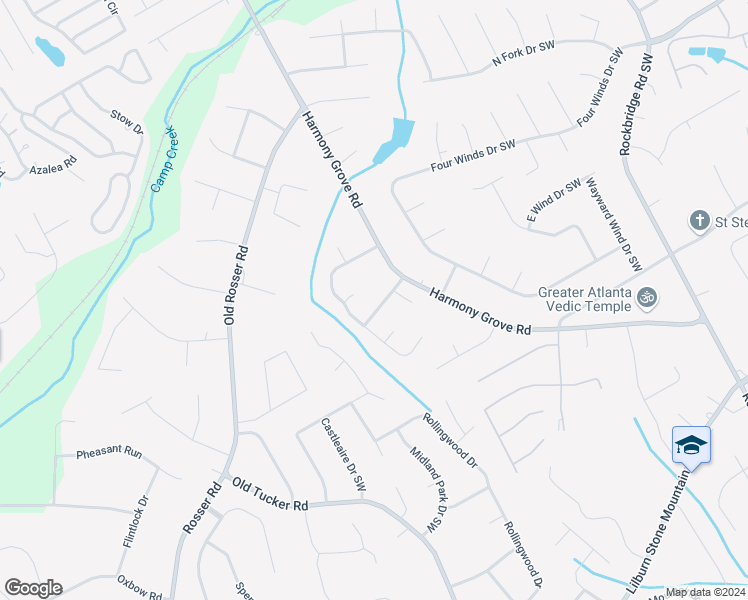 map of restaurants, bars, coffee shops, grocery stores, and more near 5741 Wolf Laurel Drive Southwest in Lilburn