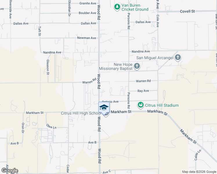 map of restaurants, bars, coffee shops, grocery stores, and more near 17750-17874 17751-17799 Mason Avenue in Riverside