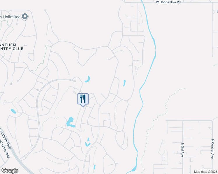 map of restaurants, bars, coffee shops, grocery stores, and more near 41417 North Anthem Hills Drive in New River