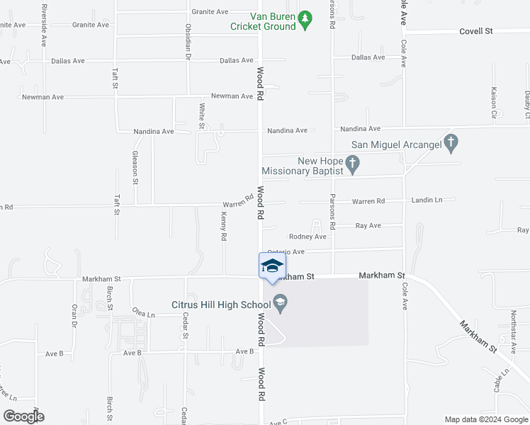 map of restaurants, bars, coffee shops, grocery stores, and more near 17770 Wood Road in Riverside