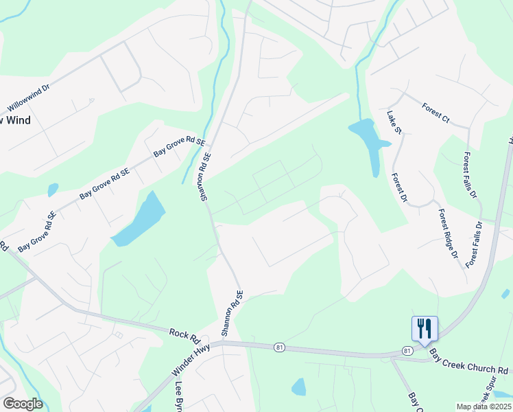 map of restaurants, bars, coffee shops, grocery stores, and more near 3365 Holly Stand Court in Loganville