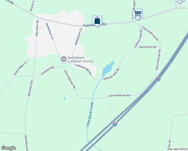 map of restaurants, bars, coffee shops, grocery stores, and more near 506 Hallman Mill Road in Lexington County