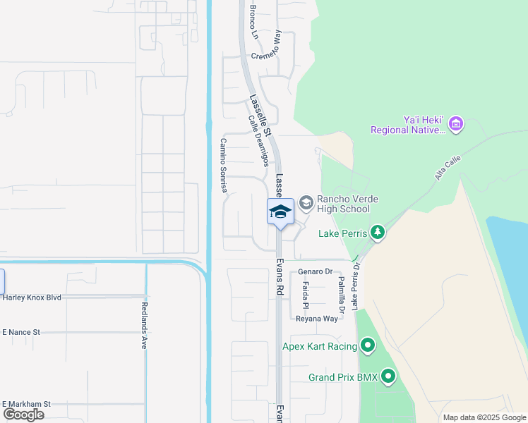 map of restaurants, bars, coffee shops, grocery stores, and more near 17757 Camino San Simeon in Moreno Valley