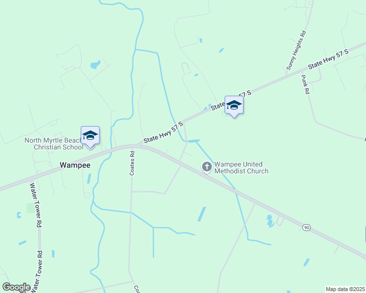 map of restaurants, bars, coffee shops, grocery stores, and more near 2480 Old Wampee Road in Little River