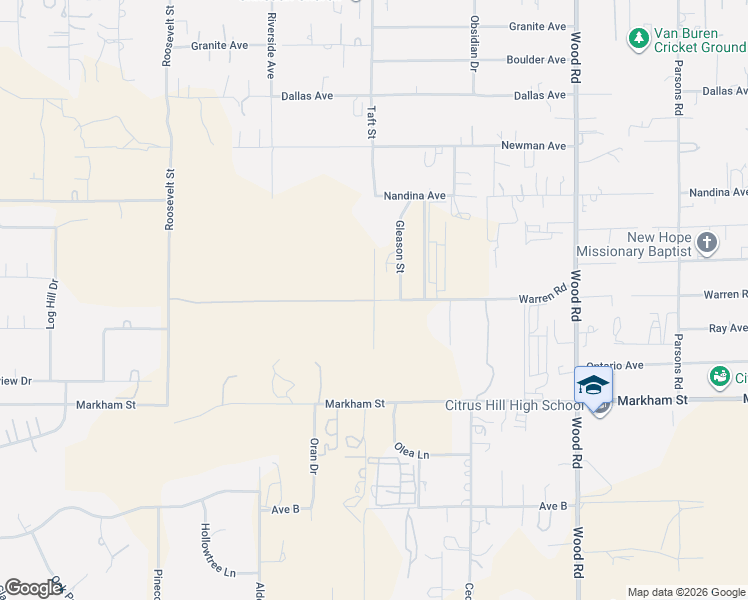 map of restaurants, bars, coffee shops, grocery stores, and more near Warren Road in Riverside County