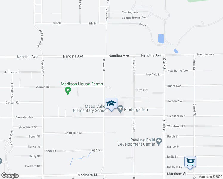 map of restaurants, bars, coffee shops, grocery stores, and more near 17772 Brown Street in Perris