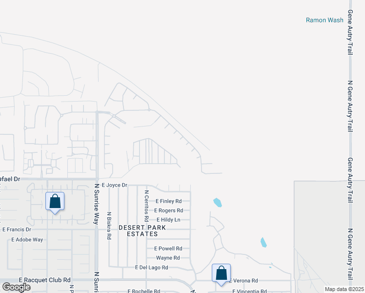 map of restaurants, bars, coffee shops, grocery stores, and more near 3507 Day Break Way in Palm Springs