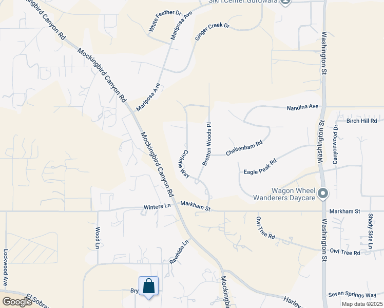 map of restaurants, bars, coffee shops, grocery stores, and more near 17669 Corrinne Way in Riverside