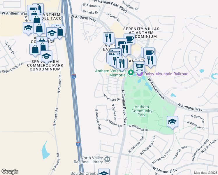 map of restaurants, bars, coffee shops, grocery stores, and more near 3683 West Mccauley Court in Phoenix