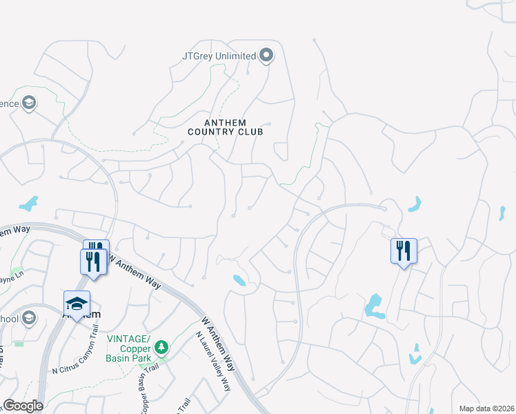 map of restaurants, bars, coffee shops, grocery stores, and more near 41622 North Pinion Hills Court in New River