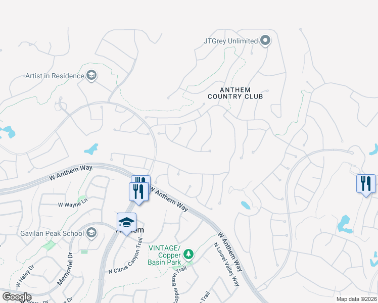 map of restaurants, bars, coffee shops, grocery stores, and more near 41608 North Shadow Creek Way in Anthem