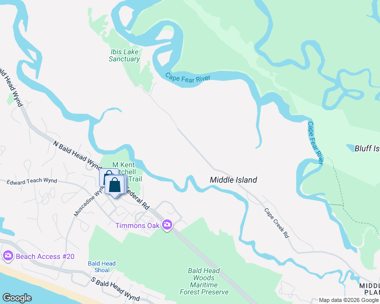 map of restaurants, bars, coffee shops, grocery stores, and more near in Bald Head Island