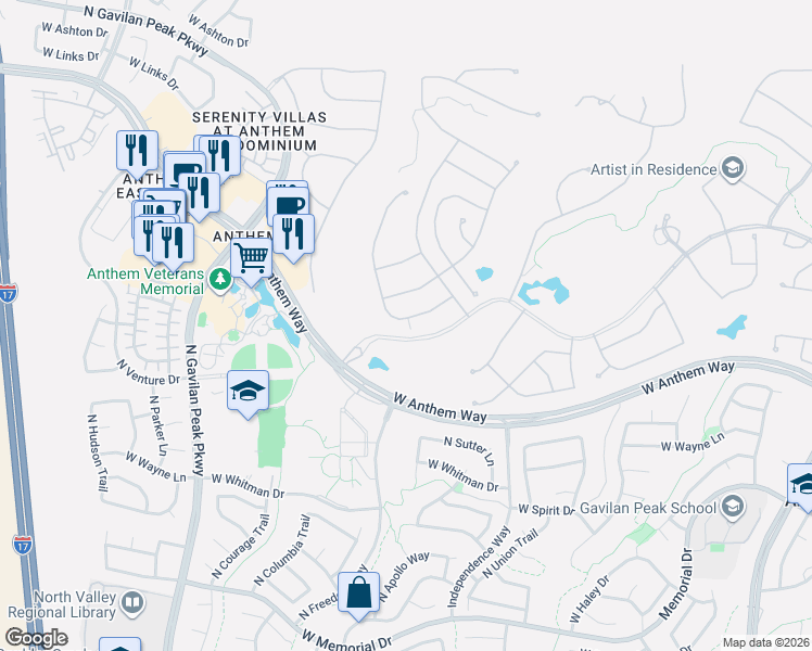 map of restaurants, bars, coffee shops, grocery stores, and more near 41634 North Emerald Lake Drive in New River