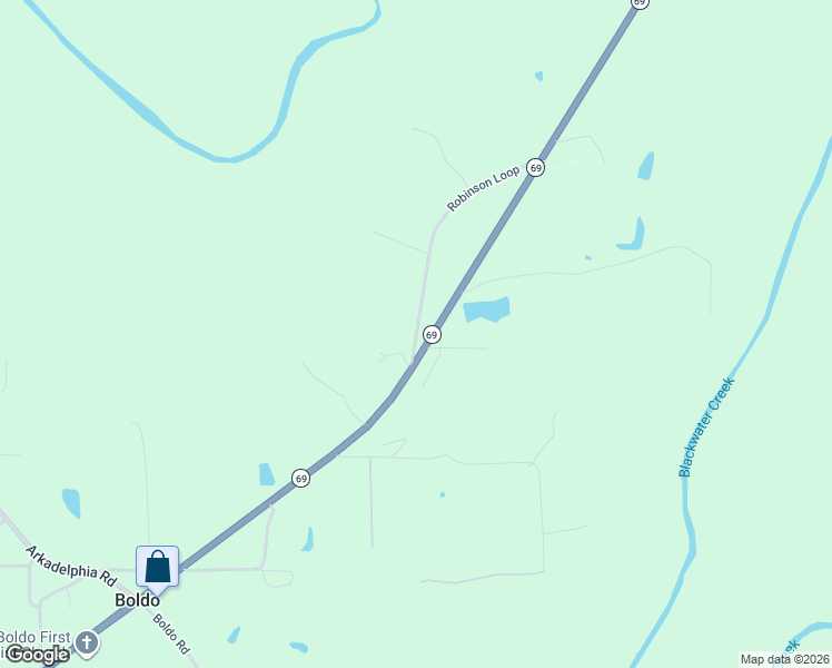 map of restaurants, bars, coffee shops, grocery stores, and more near 75 Robinson Loop in Jasper