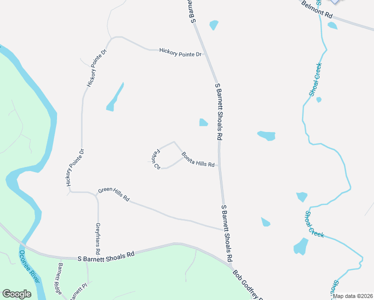 map of restaurants, bars, coffee shops, grocery stores, and more near 184 Bonita Hills Road in Athens