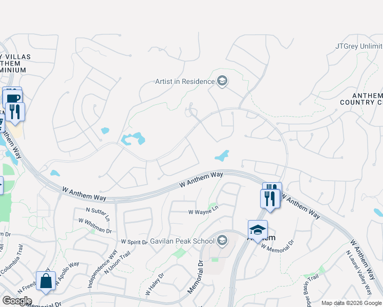 map of restaurants, bars, coffee shops, grocery stores, and more near 41614 Panther Creek Trail in New River