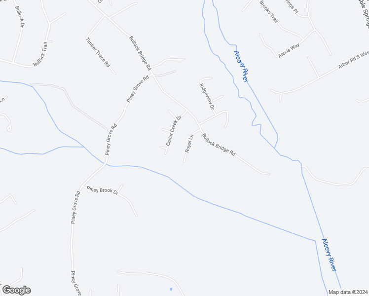 map of restaurants, bars, coffee shops, grocery stores, and more near 1225 Royal Lane in Loganville