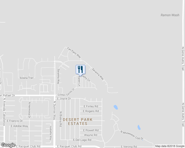 map of restaurants, bars, coffee shops, grocery stores, and more near 3580 Desert Sunset Way in Palm Springs