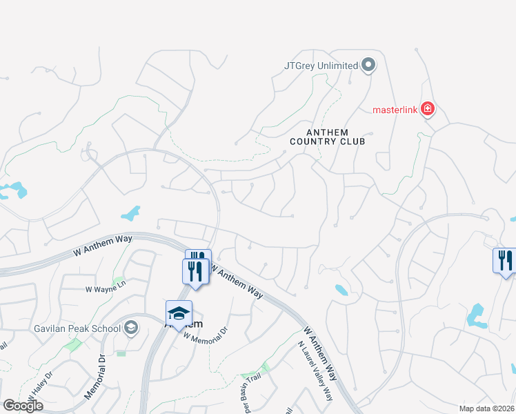 map of restaurants, bars, coffee shops, grocery stores, and more near 41608 North Shadow Creek Way in Anthem