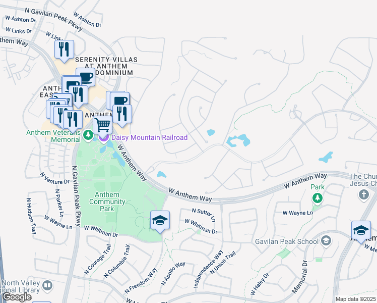 map of restaurants, bars, coffee shops, grocery stores, and more near 41614 North Emerald Lake Drive in New River