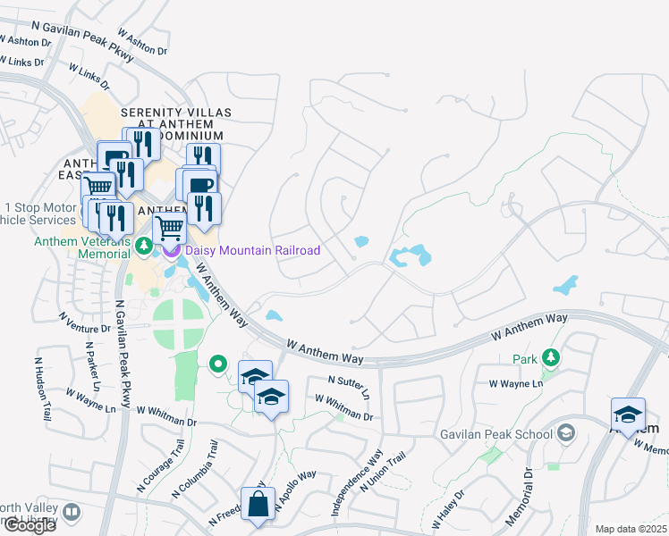 map of restaurants, bars, coffee shops, grocery stores, and more near 41614 North Emerald Lake Drive in New River