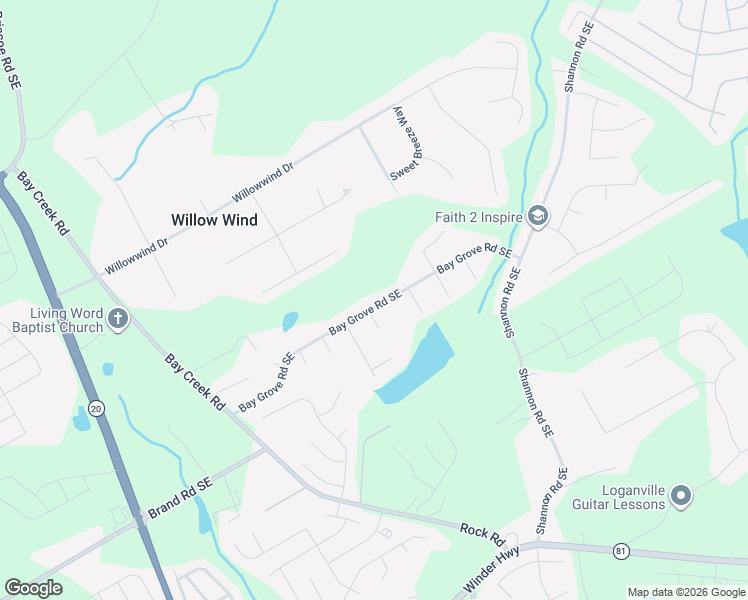 map of restaurants, bars, coffee shops, grocery stores, and more near 3807 Bay Orchard Lane in Loganville