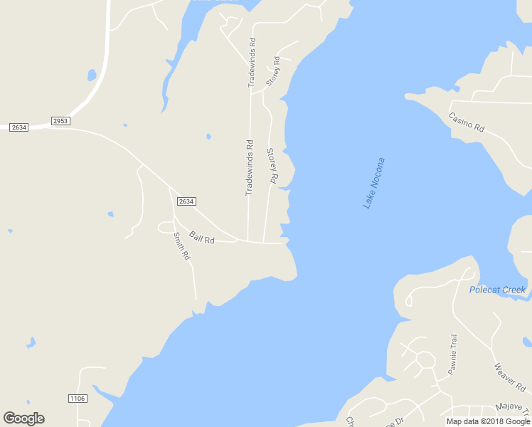 map of restaurants, bars, coffee shops, grocery stores, and more near 170 Storey Road in Nocona