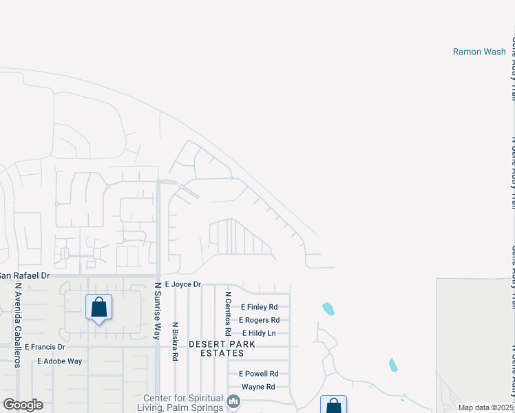 map of restaurants, bars, coffee shops, grocery stores, and more near 3580 Desert Sunset Way in Palm Springs